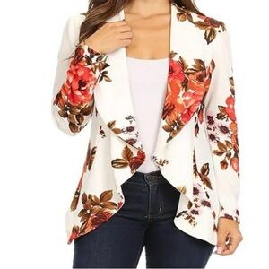 MOA USA Floral Blazer - White and Red